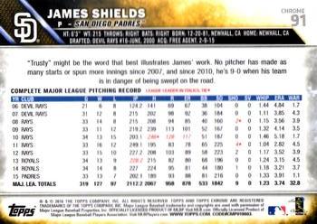 2016 Topps Chrome #91 James Shields Back