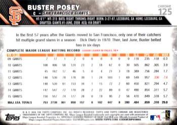 2016 Topps Chrome #125 Buster Posey Back