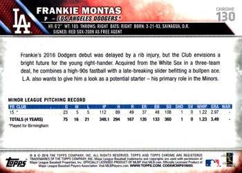 2016 Topps Chrome #130 Frankie Montas Back
