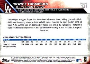 2016 Topps Chrome #131 Trayce Thompson Back