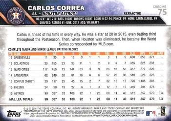2016 Topps Chrome #75 Carlos Correa Back