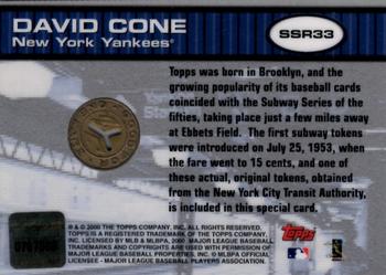 2000 Topps Subway Series - FanFare Tokens #SSR32 Denny Neagle  Back