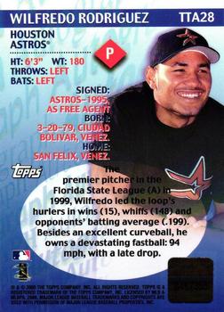 2000 Topps Traded & Rookies - Autographs #TTA28 Wilfredo Rodriguez  Back