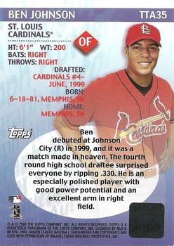 2000 Topps Traded & Rookies - Autographs #TTA35 Ben Johnson  Back