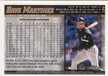 1998 Topps Chrome #134 Dave Martinez Back