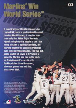 1998 Topps Chrome #283 Marlins Win World Series Back