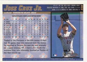 1998 Topps Chrome #326 Jose Cruz Jr. Back