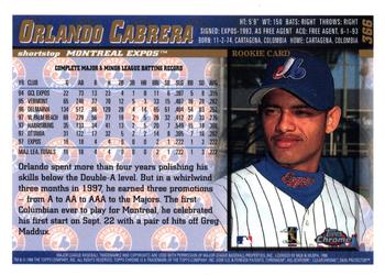 1998 Topps Chrome #366 Orlando Cabrera Back
