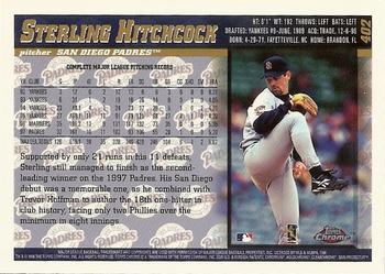 1998 Topps Chrome #402 Sterling Hitchcock Back