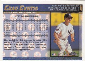 1998 Topps Chrome #406 Chad Curtis Back