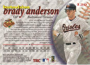 1997 Stadium Club - Instavision Members Only #I20 Brady Anderson Back