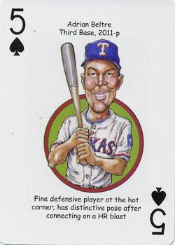 2012 Hero Decks Texas Rangers Baseball Heroes Playing Cards #5♠ Adrian Beltre Front