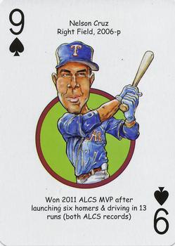 2012 Hero Decks Texas Rangers Baseball Heroes Playing Cards #9♠ Nelson Cruz Front