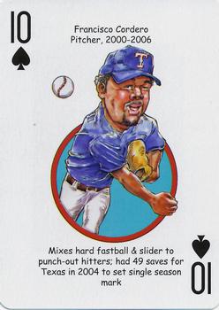 2012 Hero Decks Texas Rangers Baseball Heroes Playing Cards #10♠ Francisco Cordero Front