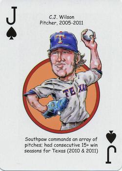 2012 Hero Decks Texas Rangers Baseball Heroes Playing Cards #J♠ C.J. Wilson Front