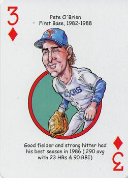 2012 Hero Decks Texas Rangers Baseball Heroes Playing Cards #3♦ Pete O'Brien Front