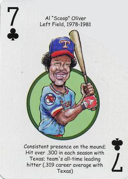 2012 Hero Decks Texas Rangers Baseball Heroes Playing Cards #7♣ Al Oliver Front