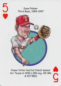 2012 Hero Decks Texas Rangers Baseball Heroes Playing Cards #5♥ Dean Palmer Front