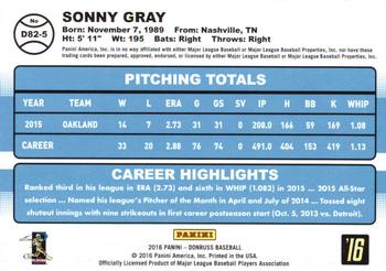2016 Donruss - 1982 #D82-5 Sonny Gray Back