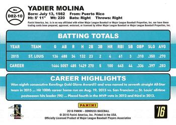 2016 Donruss - 1982 #D82-10 Yadier Molina Back