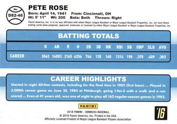 2016 Donruss - 1982 #D82-46 Pete Rose Back