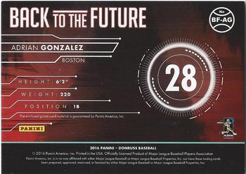 2016 Donruss - Back to the Future Materials Green #BF-AG Adrian Gonzalez Back