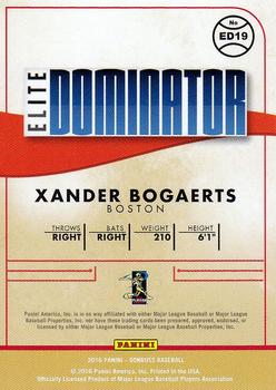 2016 Donruss - Elite Dominators #ED19 Xander Bogaerts Back