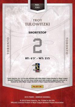 2016 Donruss - Elite Series #ES3 Troy Tulowitzki Back