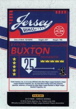 2016 Donruss - Jersey Kings #JK-BB Byron Buxton Back