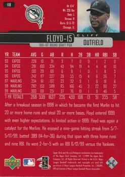 2000 Upper Deck - UD Exclusives Silver #118 Cliff Floyd  Back