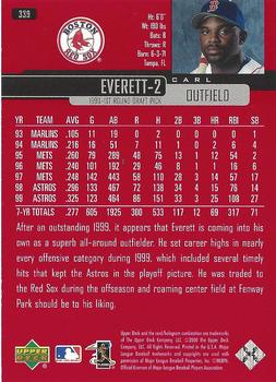 2000 Upper Deck - UD Exclusives Silver #339 Carl Everett  Back