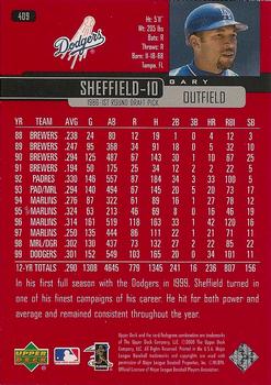 2000 Upper Deck - UD Exclusives Silver #409 Gary Sheffield  Back