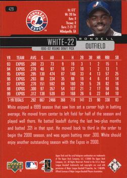 2000 Upper Deck - UD Exclusives Silver #429 Rondell White  Back