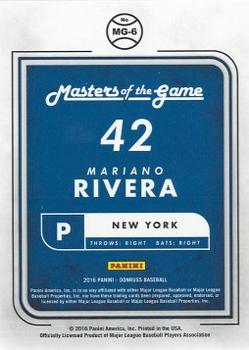 2016 Donruss - Masters of the Game Blue #MG-6 Mariano Rivera Back