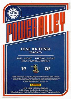 2016 Donruss - Power Alley #PA10 Jose Bautista Back