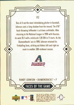 2000 Upper Deck - Faces of the Game #F12 Randy Johnson  Back