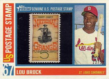 2016 Topps Heritage - 1967 U.S. Postage Stamp Relics #67USPSR-LB Lou Brock Front