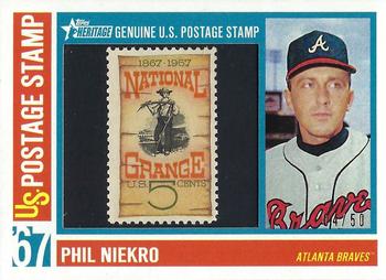 2016 Topps Heritage - 1967 U.S. Postage Stamp Relics #67USPSR-PN Phil Niekro Front