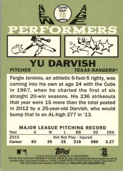 2016 Topps Heritage - New Age Performers #NAP-YD Yu Darvish Back