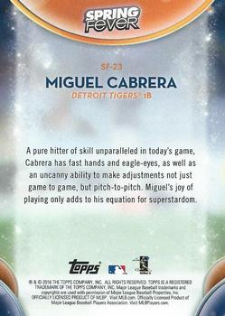 2016 Topps - Spring Fever #SF-23 Miguel Cabrera Back