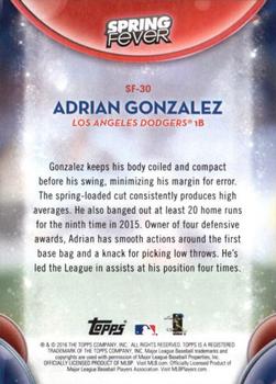 2016 Topps - Spring Fever #SF-30 Adrian Gonzalez Back