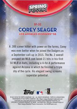 2016 Topps - Spring Fever #SF-32 Corey Seager Back