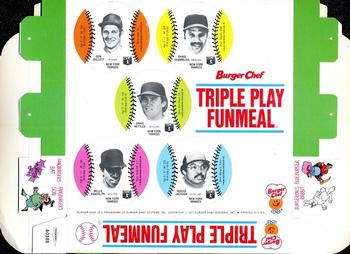 1977 Burger Chef Fun Meal Discs - Triple Play Funmeal Tray #NNO New York Yankees Front