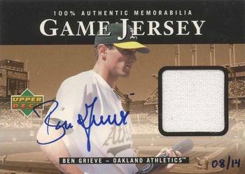 2000 Upper Deck - Game Jerseys Autographed Hand-Numbered Series Two #CN-BG Ben Grieve  Front