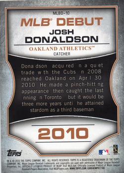 2016 Topps - MLB Debut Gold (Series 1) #MLBD-10 Josh Donaldson Back