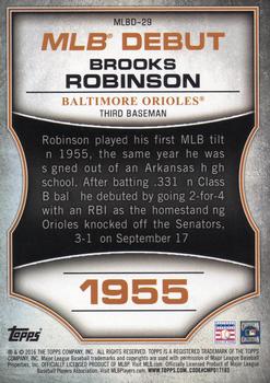 2016 Topps - MLB Debut Gold (Series 1) #MLBD-29 Brooks Robinson Back