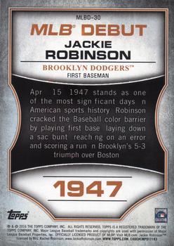 2016 Topps - MLB Debut Gold (Series 1) #MLBD-30 Jackie Robinson Back