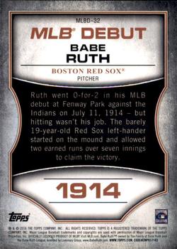 2016 Topps - MLB Debut Gold (Series 1) #MLBD-32 Babe Ruth Back