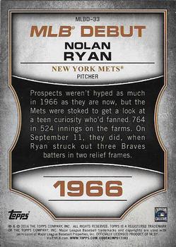 2016 Topps - MLB Debut Gold (Series 1) #MLBD-33 Nolan Ryan Back