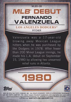 2016 Topps - MLB Debut Gold (Series 1) #MLBD-38 Fernando Valenzuela Back